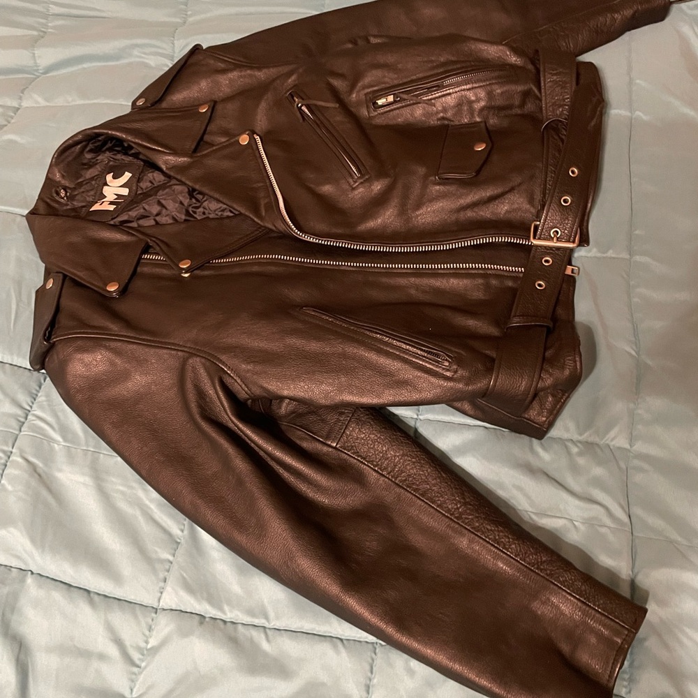 Ladies motorcycle black Leather Jacket 100% leather - Picture 2 of 7